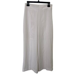 ZARA Women’s White Wide-Leg High Rise Pleated Pants Trousers – Size Small